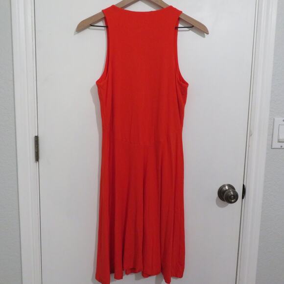 Athleta Womens Sz S Santorini Red Orange Mini Jersey Dress Racer Back Sleeveless - Picture 2 of 10